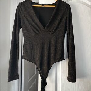 Elegant Black Long Sleeve Bodysuit